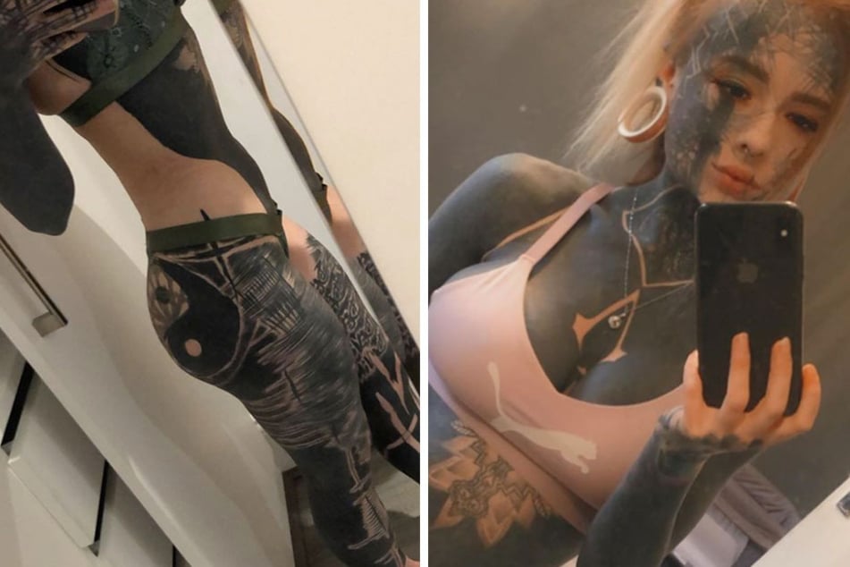 "Daddy's girl" gets 90% of her body tattooed in an emotional tribute
