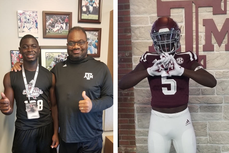 Defensive lineman David Hicks (r) committed to Texas A&M on Wednesday.
