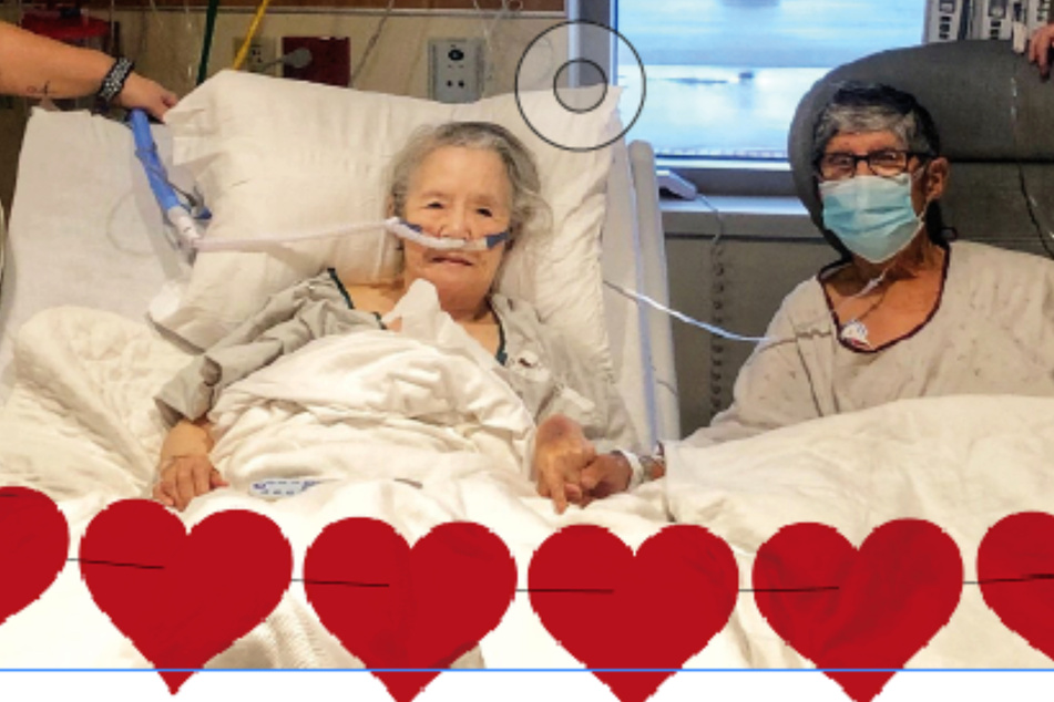 Elderly coronavirus patients have touching dinner date in hospital