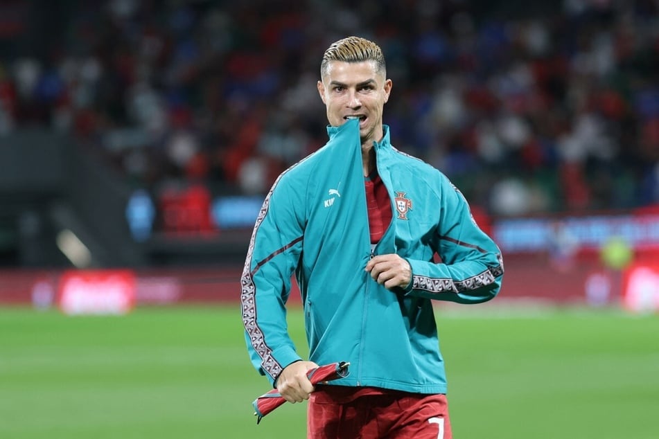 Portugal's Cristiano Ronaldo gestures ahead of the UEFA Nations League league match on September 24, 2026. The soccer star has been provisionally suspended after his past decision to walk out on the national team.