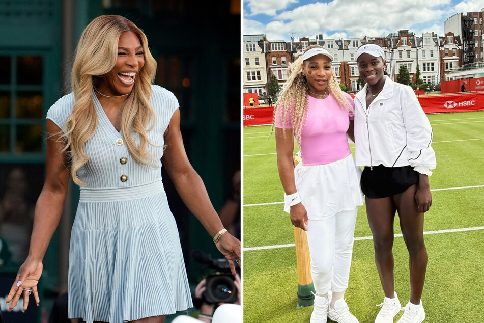 Serena Williams joined Victoria Mboko (r.) on Thursday to kick off their preparations for the Grand Slam champ's return to the tennis court.