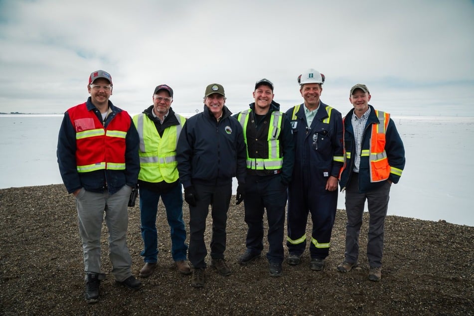 US Secretary of the Interior Doug Burgum (third from l.) visits Alaska in a push to open up millions of acres of land for drilling and mining.