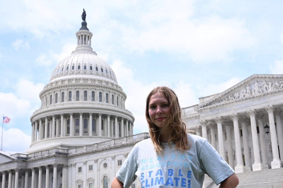 Eva Lighthiser poses for a portrait at the US Capitol in Washington DC on July 16, 2025.
