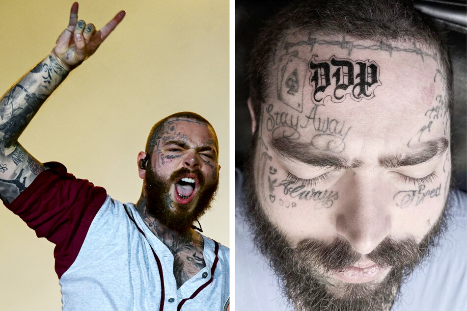 Post Malone honors newborn daughter with striking face tattoo