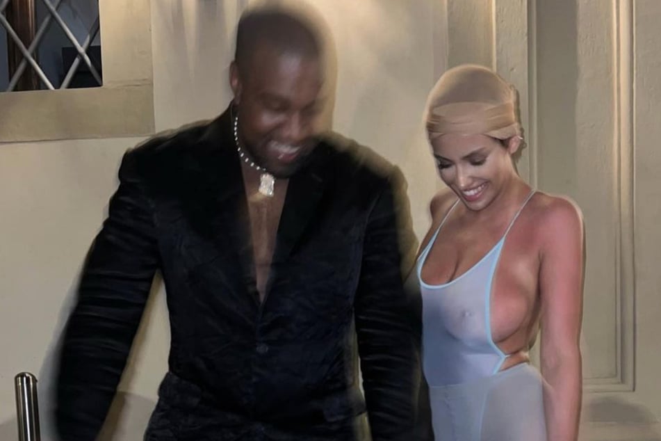 Kanye West and Bianca Censori (r) have been enjoying their Italian getaway barefoot and barely clothed much to the dismay of Italian locals.
