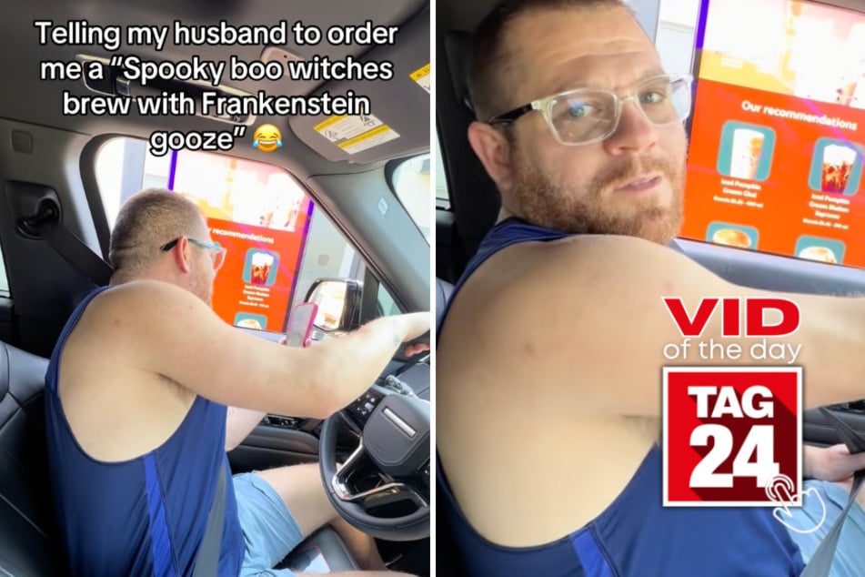 Viral Video of the Day for September 13, 2026: Woman tricks husband into ordering fake Starbucks Halloween drink