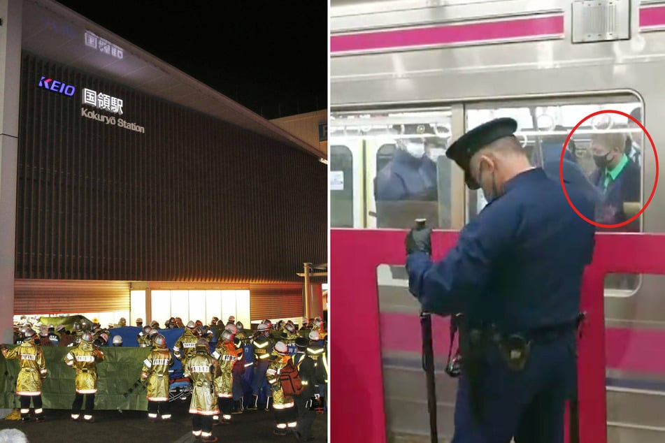 The man (r.) was arrested on the train after a major police intervention.
