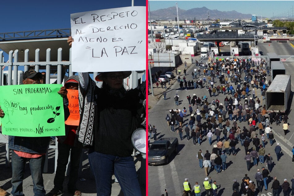 Mexican farmers block border bridge with US in protest against agriculture policy