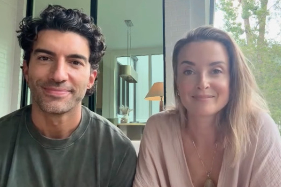 Justin Baldoni (l) and his wife Emily Baldoni (r) finally addressed the explosive legal battle with Blake Lively in a new video.