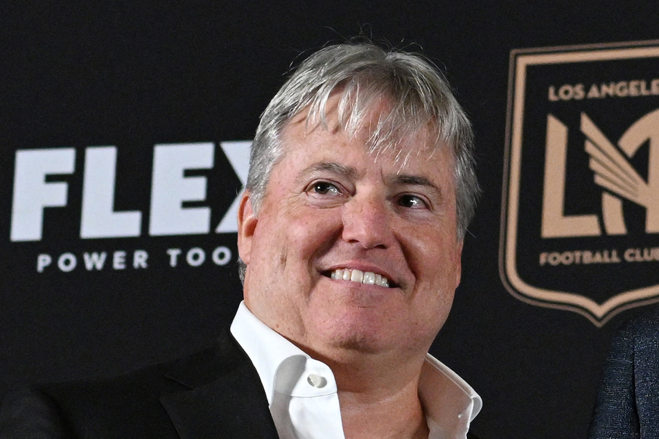 Los Angeles Football Club lead managing owner Larry Berg attends a press conference on July 11, 2022.
