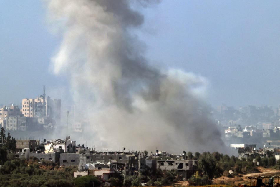 A picture taken from southern Israel near the border with the Gaza Strip shows smoke billowing in Gaza, on November 7, 2023 amid ongoing battles between Israel and the Palestinian militant group Hamas.