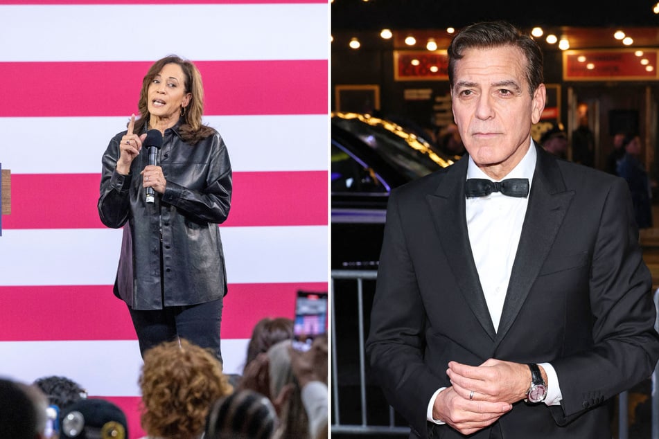 In a recent interview, George Clooney (r.) revealed that he believed Joe Biden choosing Kamala Harris (l.) to take over his presidential campaign bid was a mistake.