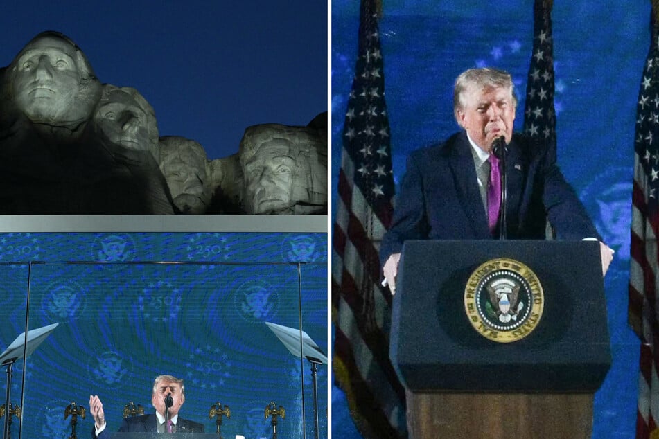 President Donald Trump warned of a "renewed attack" by "radicals and extremists" during a speech to mark the US' 250th anniversary at Mount Rushmore.