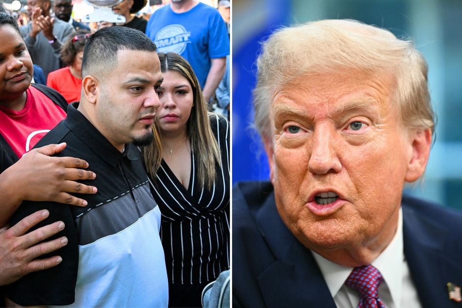 President Donald Trump's (r.) administration recently emailed Kilmar Abrego Garcia (l.) to notify him that he will soon be deported to Eswatini.