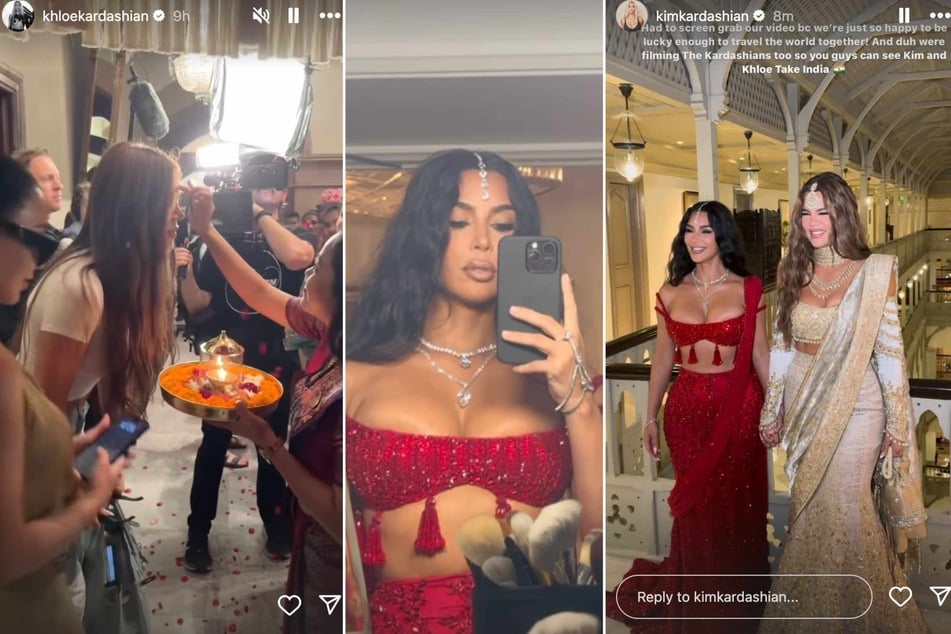Kim Kardashian and sister Khloé Kardashian were among the global celebrities spotted in India on Friday to attend a lavish three-day wedding ceremony staged by Asia's richest man Mukesh Ambani.