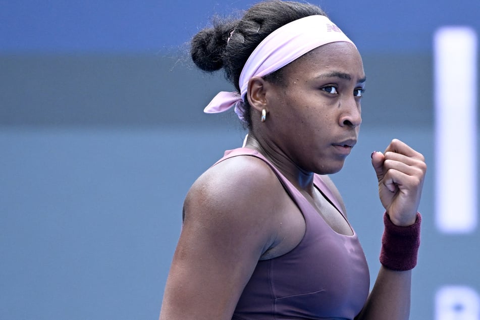 Coco Gauff reacts during the women's singles second-round match at the China Open in Beijing on October 3. The former US Open champion took to social media to call out the "insane" online abuse she received following her recent match.