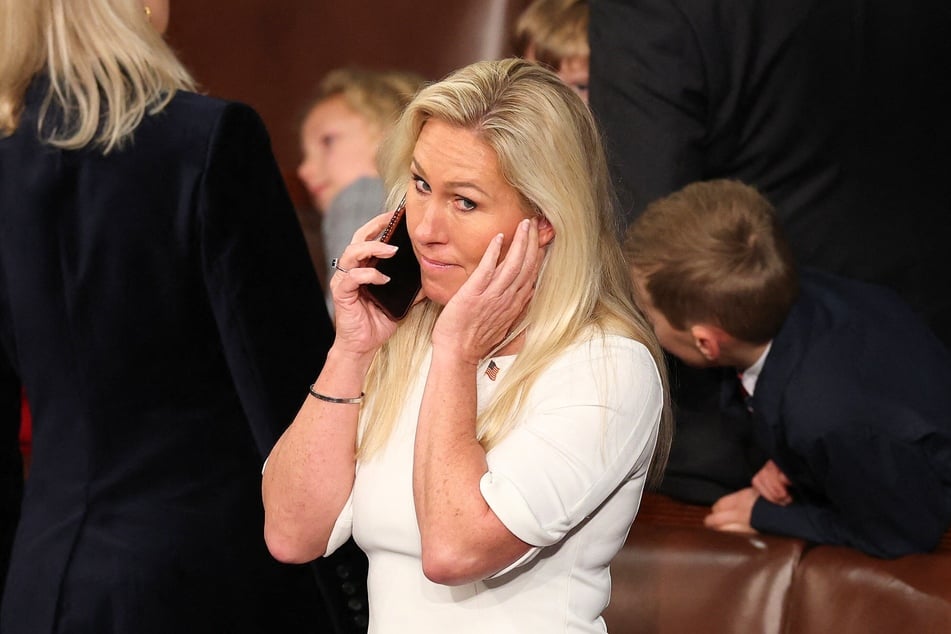 Marjorie Taylor Greene as the House votes for a Speaker of the House on the first day of the 119th Congress on January 3, 2025 in Washington, DC.