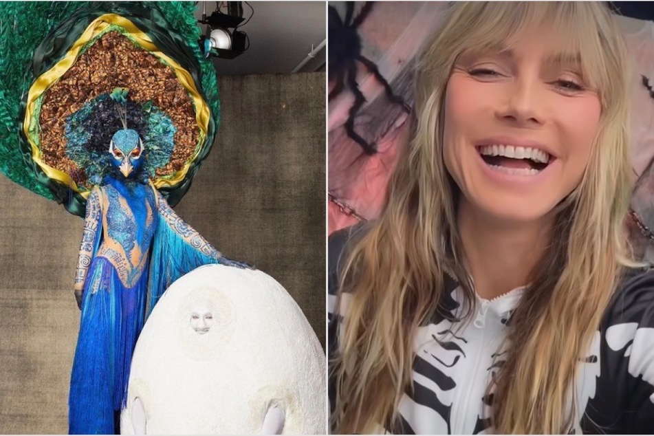 Heidi Klum won Halloween again with her over-the-top peacock costume.