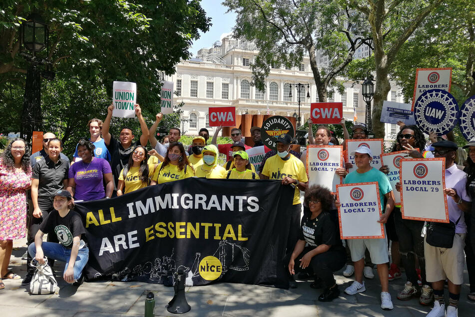 New York is a union town: Workers, organizers, and council members rally to support union drive