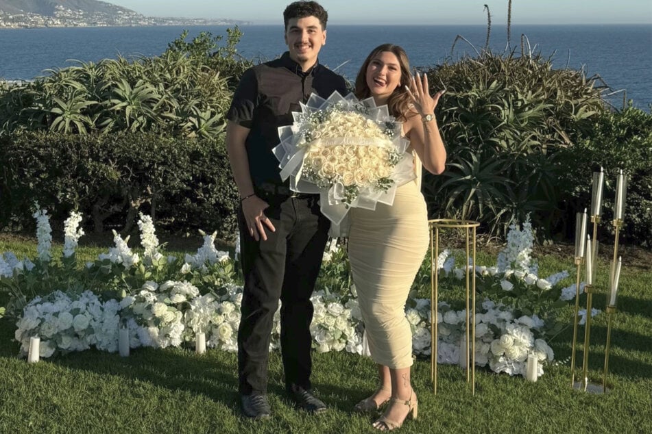 Hayley Lugo (r.) and her now-fiancé Emmanuel Banuelos didn't let racist insults ruin their romantic moment.