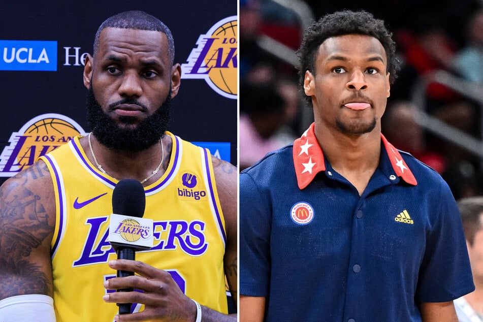 LeBron James (l.) gave an update on his son, Bronny, amid his recovery from a cardiac arrest this summer.