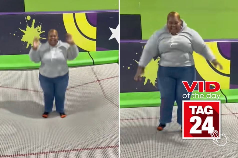 Viral Video of the Day for November 27, 2025: Woman's trampoline fun takes a hilarious turn