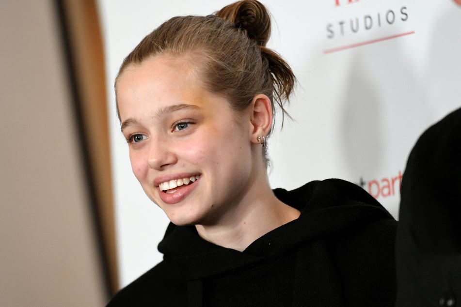 Shiloh Jolie attends the Los Angeles premiere of MSNBC Films' "Paper & Glue: A JR Project" at Museum Of Tolerance on November 18, 2021 in Los Angeles, California.