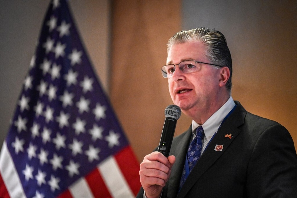 US Assistant Secretary for the Bureau of East Asian and Pacific Affairs Daniel Kritenbrink delivers a speech during the signing of the Memorandum of Understanding between the Philippines Department of Energy and the US Agency for International Development.