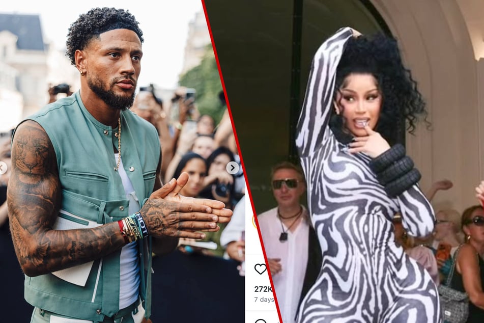 Could Cardi B (r) and Nigerian Soccer star Maduka Okoye (l) be dating? The two were spotted in Italy.