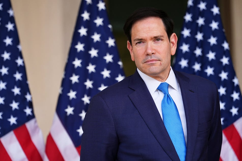 US Secretary of State Marco Rubio looks on during a dedication ceremony for an annex building at the US embassy in New Delhi on Saturday.