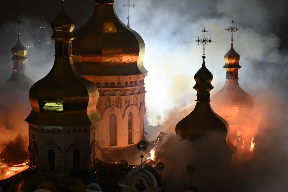 Deadly strikes on Ukraine kill nine and leave massive Kyiv cathedral in flames