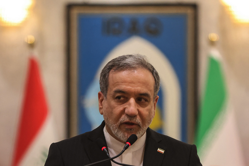 Iranian Foreign Minister Abbas Araghchi speaks during a joint press conference with his Iraqi counterpart following a meeting in Baghdad on June 28, 2026.