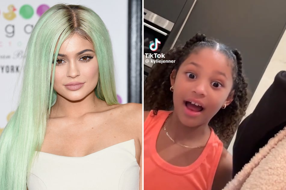Kylie Jenner took a trip down memory lane with her daughter, Stormi (r.), as she showed the seven-year-old snaps from her "King Kylie" era in a recent TikTok.