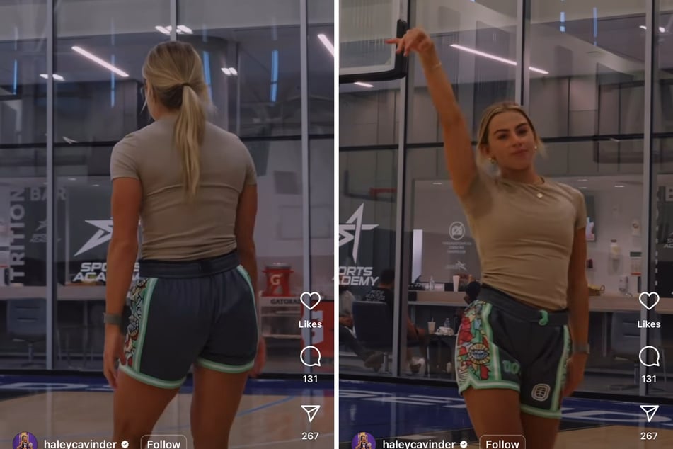 In a viral Instagram reel, Haley Cavinder wowed fans with her hoops skills in honor of National Girls and Women in Sports Day.