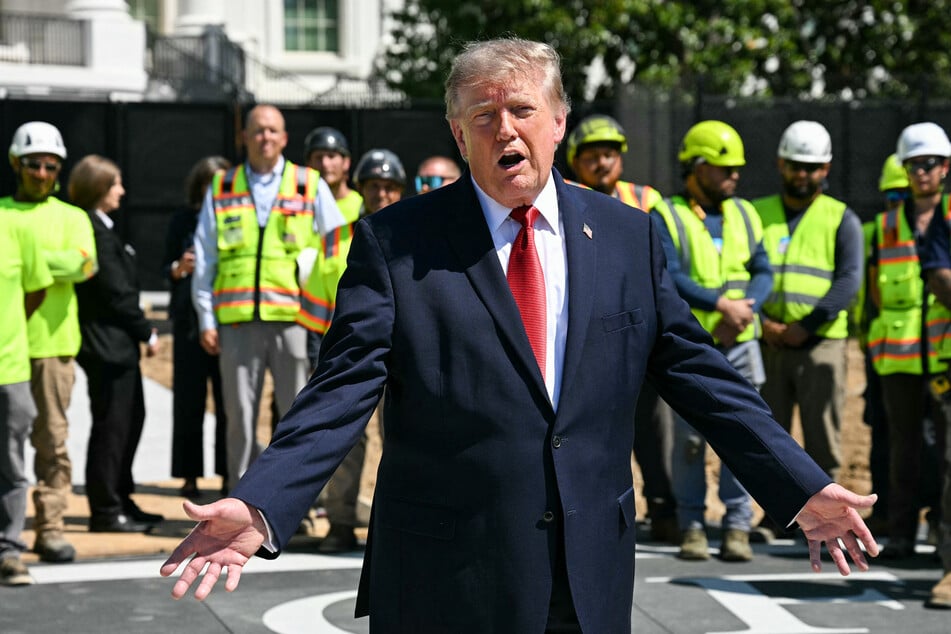 President Trump gave reporters a peek at his new White House helipad on Wednesday.
