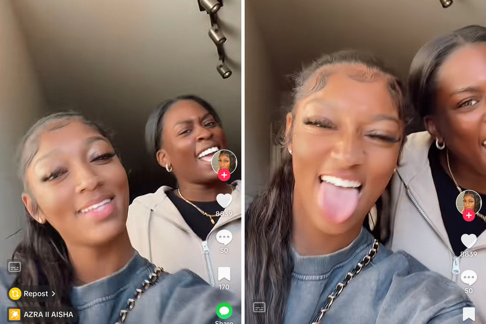 Angel Reese (l.) gave her friend a sweet birthday shoutout via TikTok on Wednesday.