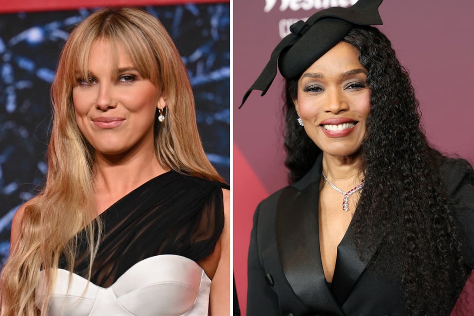 Millie Bobby Brown (l) and Angela Bassett lead the cast of Netflix's Damsel.