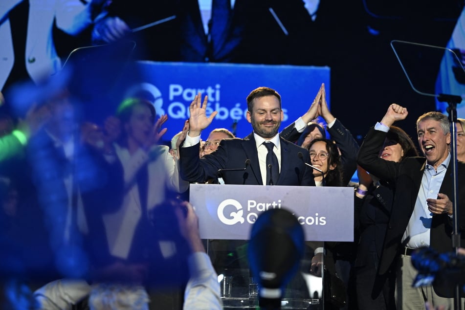 Parti Quebecois Leader Paul St-Pierre Plamondon gives victorious speech after winning Monday's election, which will catapult him into the position of Québec's next premier.