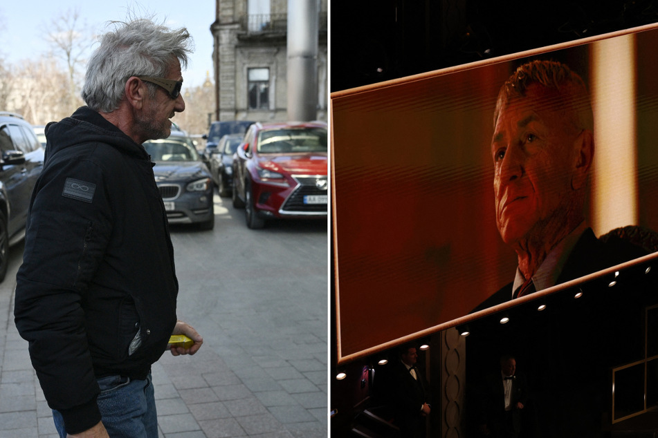Sean Penn arrived in Kyiv, Ukraine a day after winning an Oscar for best supporting actor for his role in One Battle After Another.