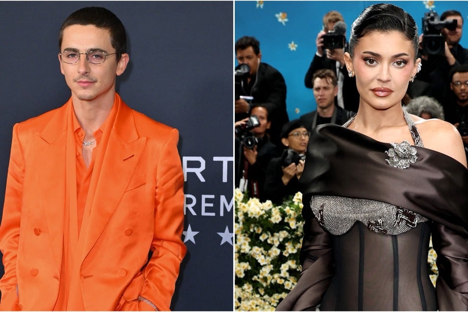 Timothée Chalamet (l.) said he was too "locked in" supporting his favorite NBA team to attend the 2025 Met Gala.
