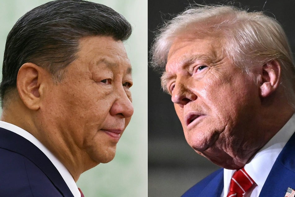 US President Donald Trump (r.) held a long-awaited phone call with Chinese President Xi Jinping (l.) Thursday as the leaders of the world's two biggest economies tried to avoid an all-out trade war.