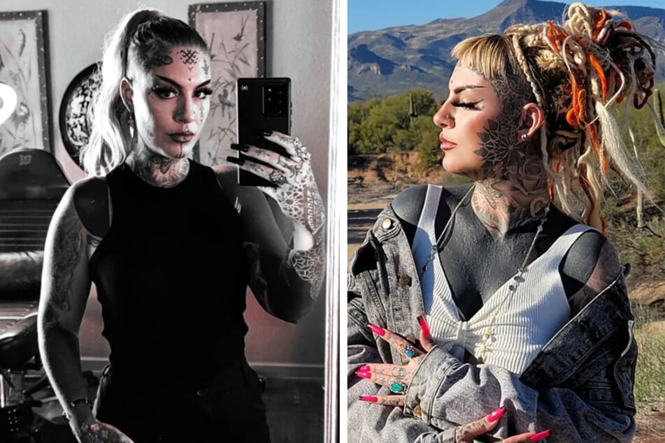 Tattoo addict admits she's never seen herself as "heavily tattooed"
