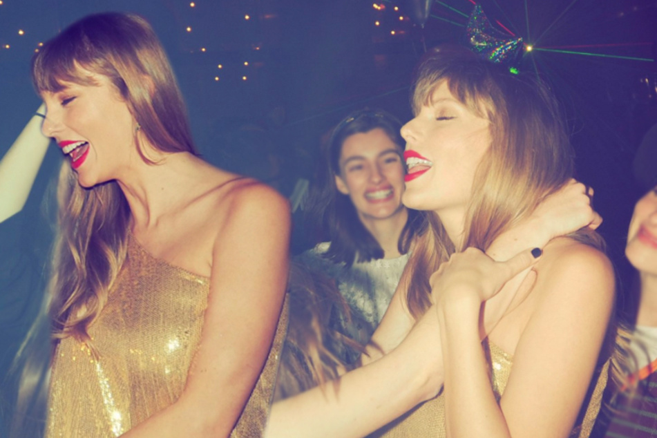 Taylor Swift's sequin dress sparkles as a gold rush styled birthday outfit