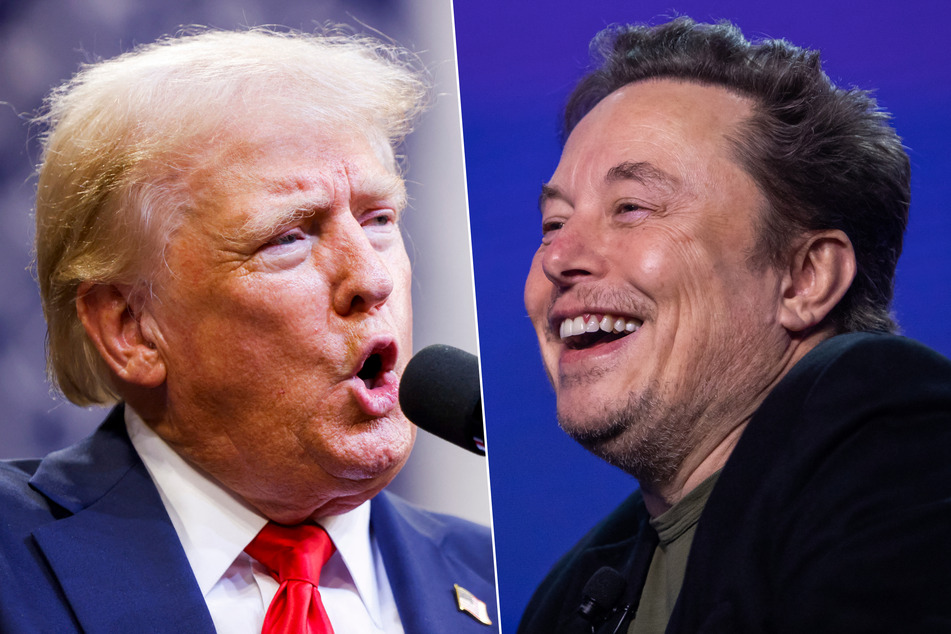 Elon Musk (r.) is set to interview Donald Trump live on X Monday night at 8 PM ET.