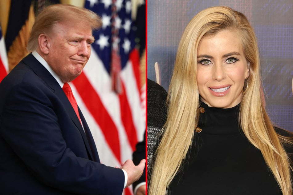 President Donald Trump (l.) on Friday praised his new White House Press Secretary Katie Zacharia for her loyalty to the MAGA movement.