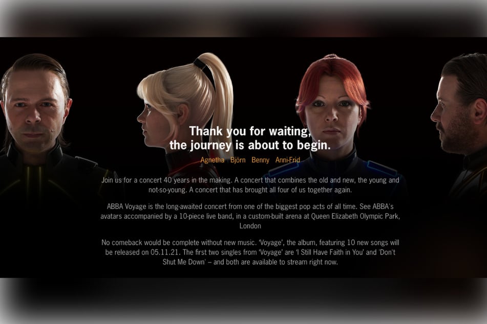 ABBA debuted a new website where fans can pre-order their upcoming album and register for tickets to the London concert.