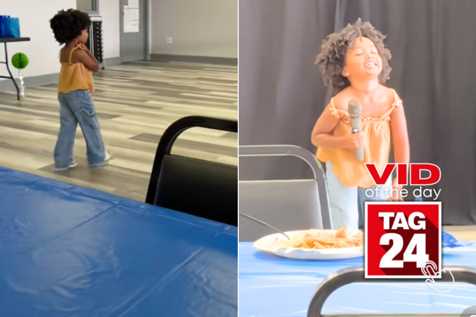 Viral Video of the Day for August 21, 2024: Little girl stops party for hysterical speech: "My name is Nyla B!"