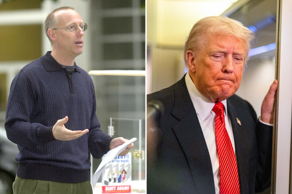 President Donald Trump (r.) recently responded after comic artist Scott Adams begged for his help as he is "declining fast" from prostate cancer.