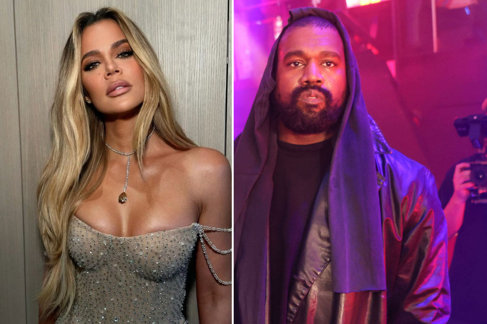 Khloé Kardashian and Kanye West share hug at basketball game