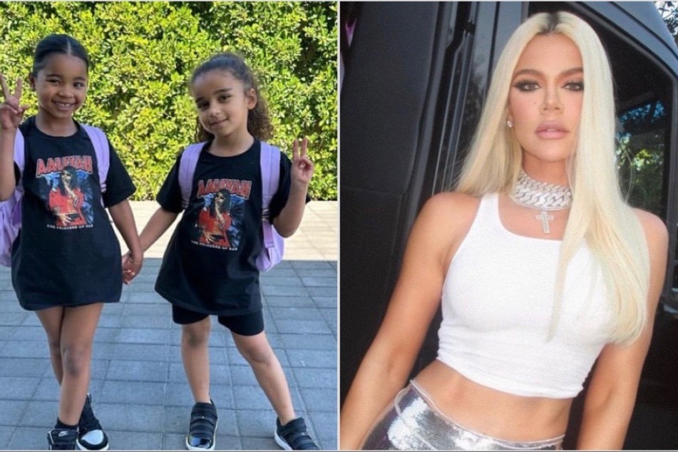 Khloé Kardashian's daughter and niece twin in Aaliyah-themed t-shirts